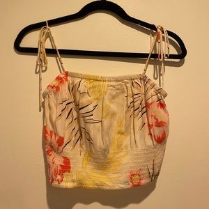 billabong tropical print crop top